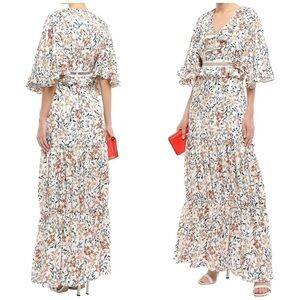 Sachin + Babi Ruffle Trim Satin Twill Maxi Dress 2